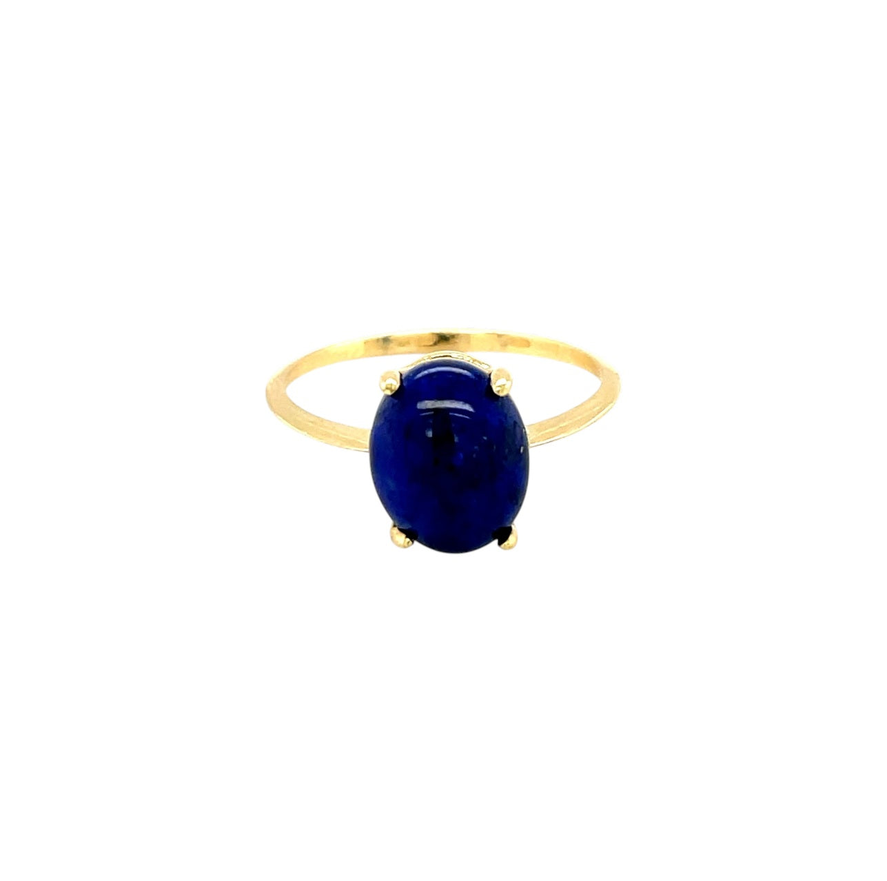 18ct Yellow Gold Lapis Claw Set Ring (N1/2)