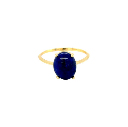 18ct Yellow Gold Lapis Claw Set Ring (N1/2)