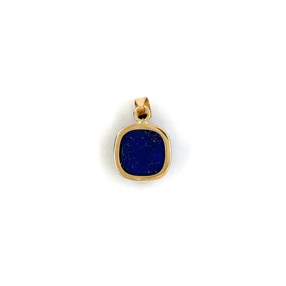 18ct Yellow Gold Square Lapis Pendant & Chain