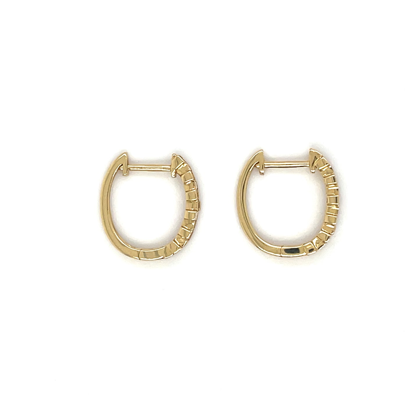 18ct Yellow Gold Baguette Diamond Hoop Earrings