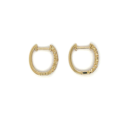 18ct Yellow Gold Baguette Diamond Hoop Earrings
