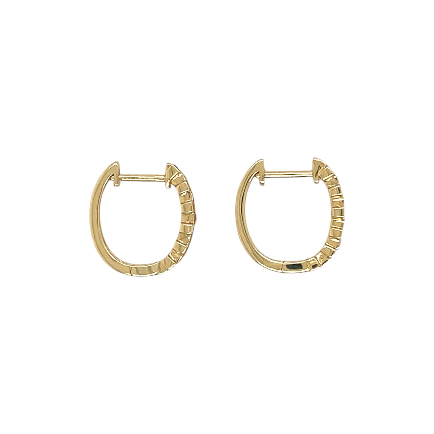 18ct Yellow Gold Baguette Diamond Hoop Earrings
