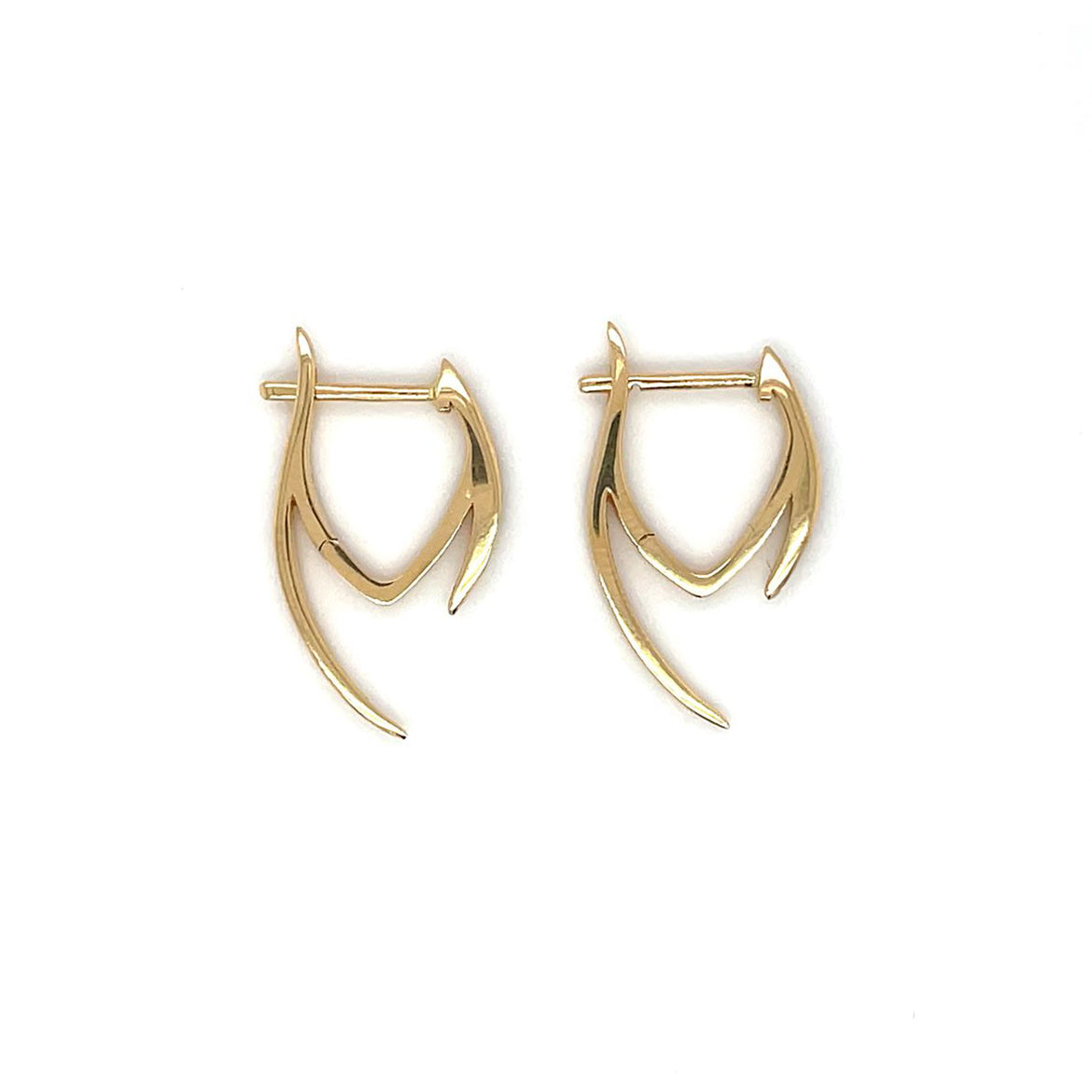 18ct Yellow Gold Diamond Fluid Hoop Earrings
