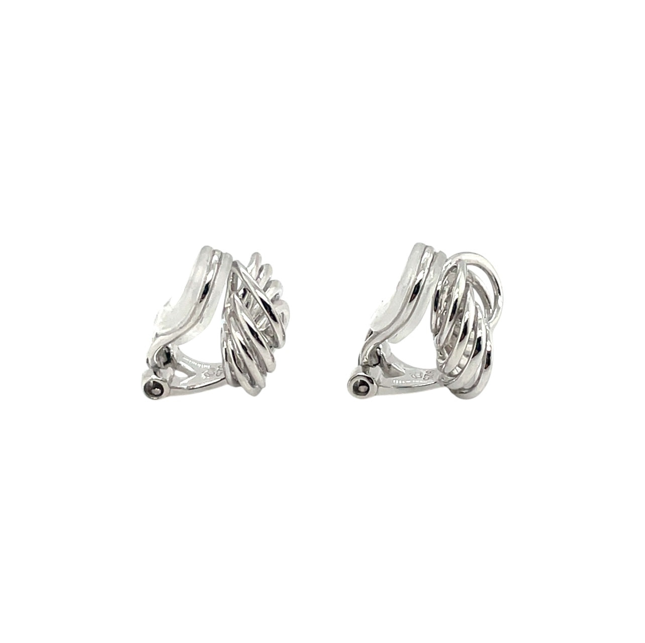 Silver 12mm Knot Style Clip-On Earrings
