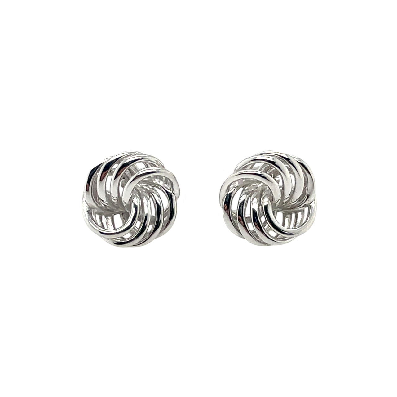 Silver 12mm Knot Style Clip-On Earrings