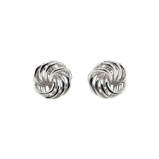 Silver 12mm Knot Style Clip-On Earrings