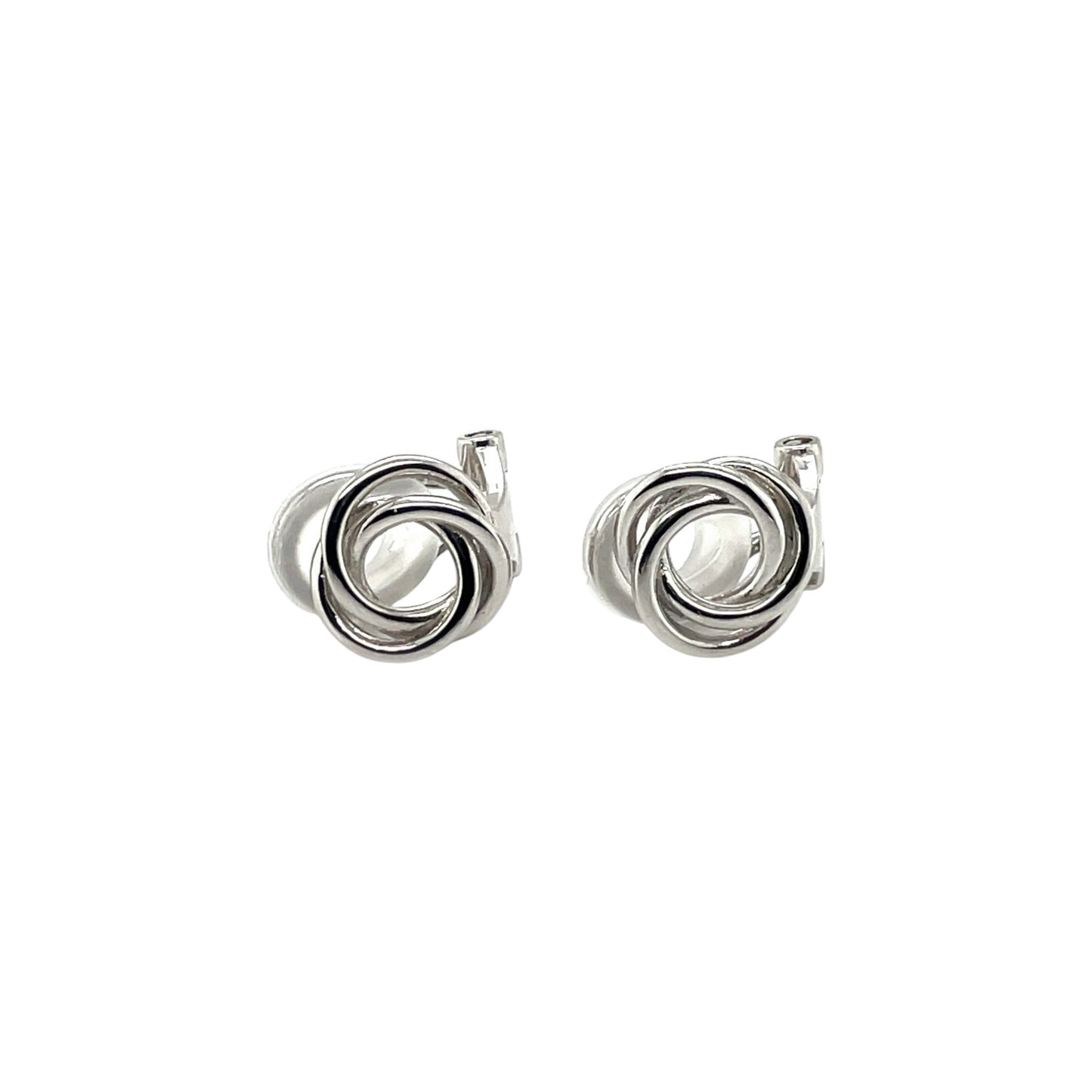 Silver Woolmark Knot Clip-on Earrings