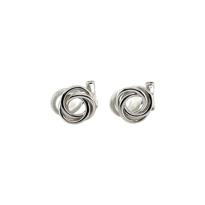 Silver Woolmark Knot Clip-on Earrings