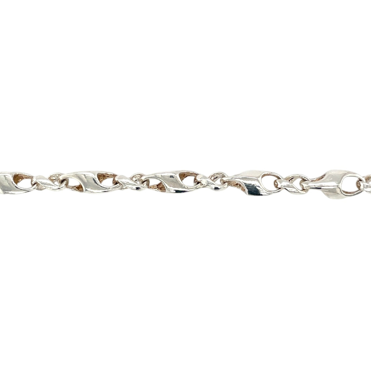 Silver Barleycorn Link 'Lobster Claw' Bracelet (7.5")