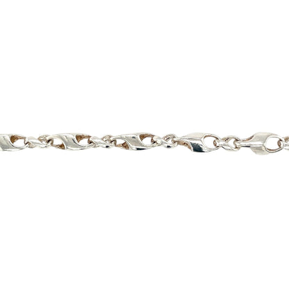 Silver Barleycorn Link 'Lobster Claw' Bracelet (7.5")