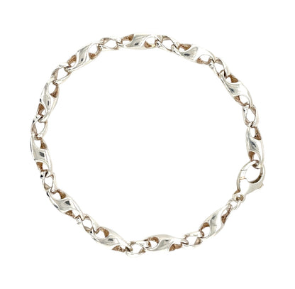 Silver Barleycorn Link 'Lobster Claw' Bracelet (7.5")