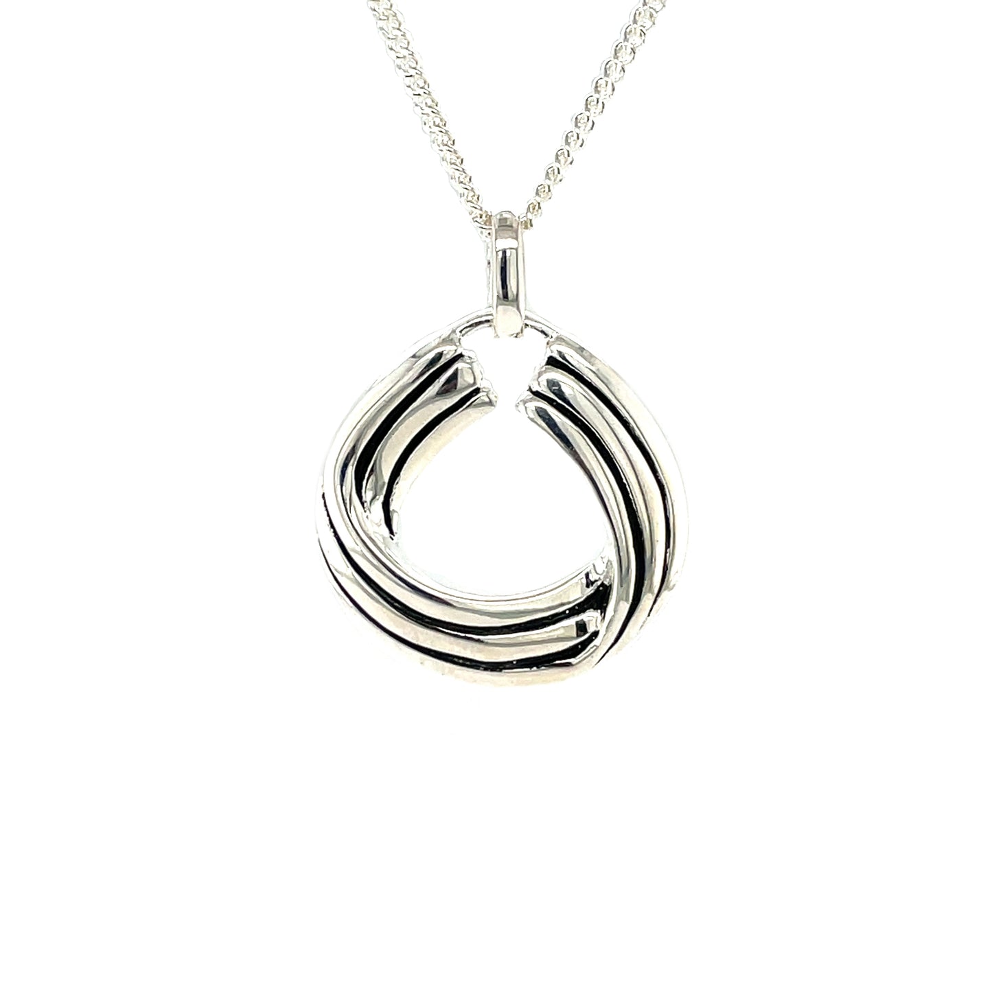Silver Knot Circle Pendant & Chain (18")