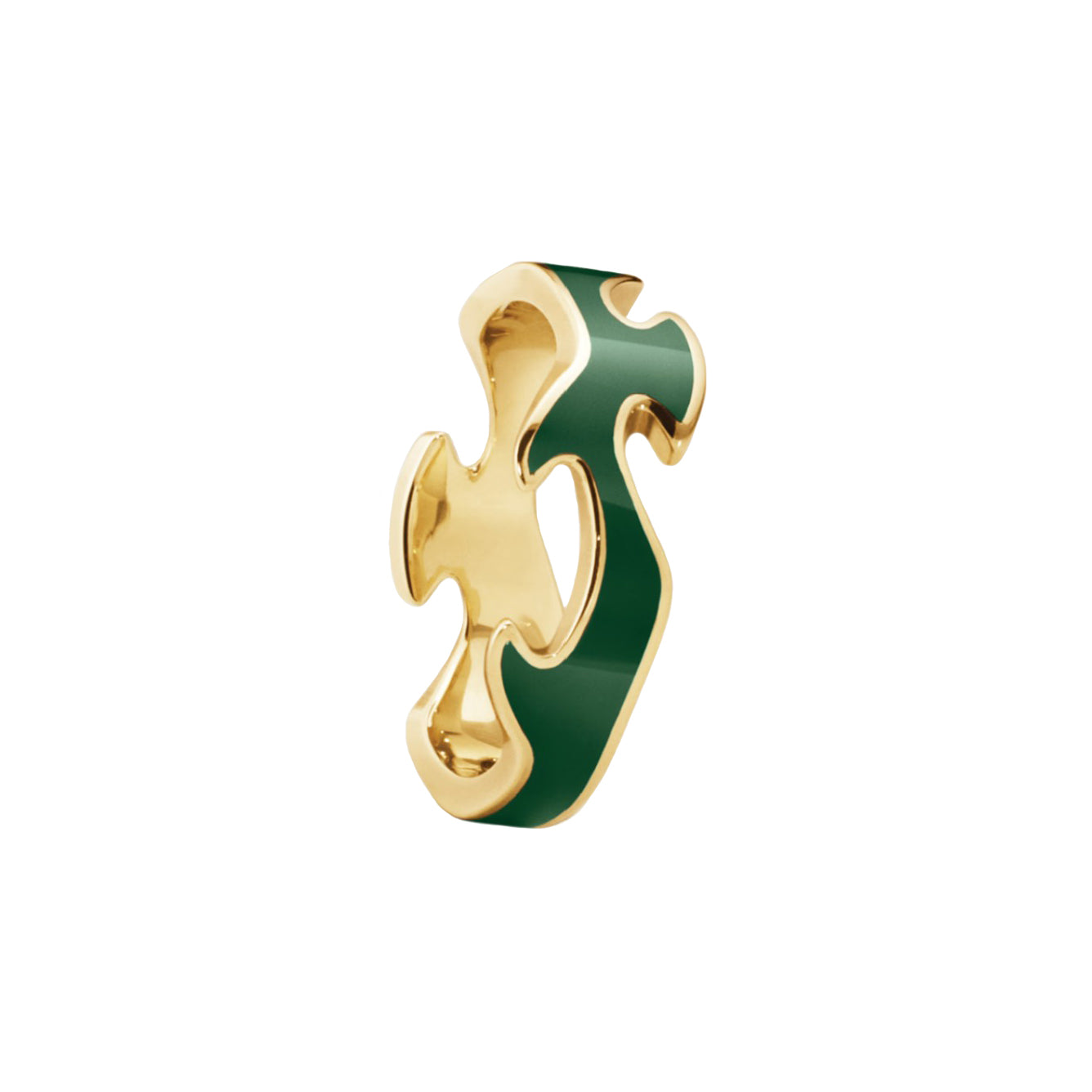Georg Jensen 18ct Yellow Gold Green Fusion Centre Ring