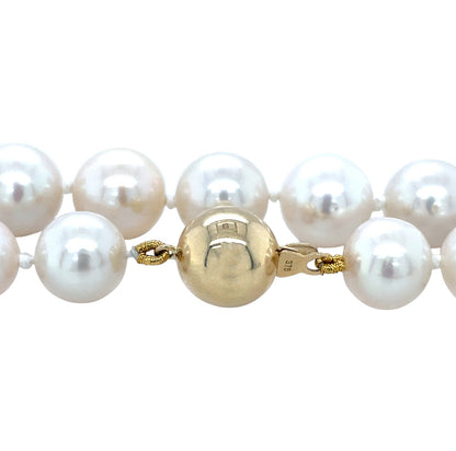 9ct Yellow Gold Freshwater Pearl String Necklace
