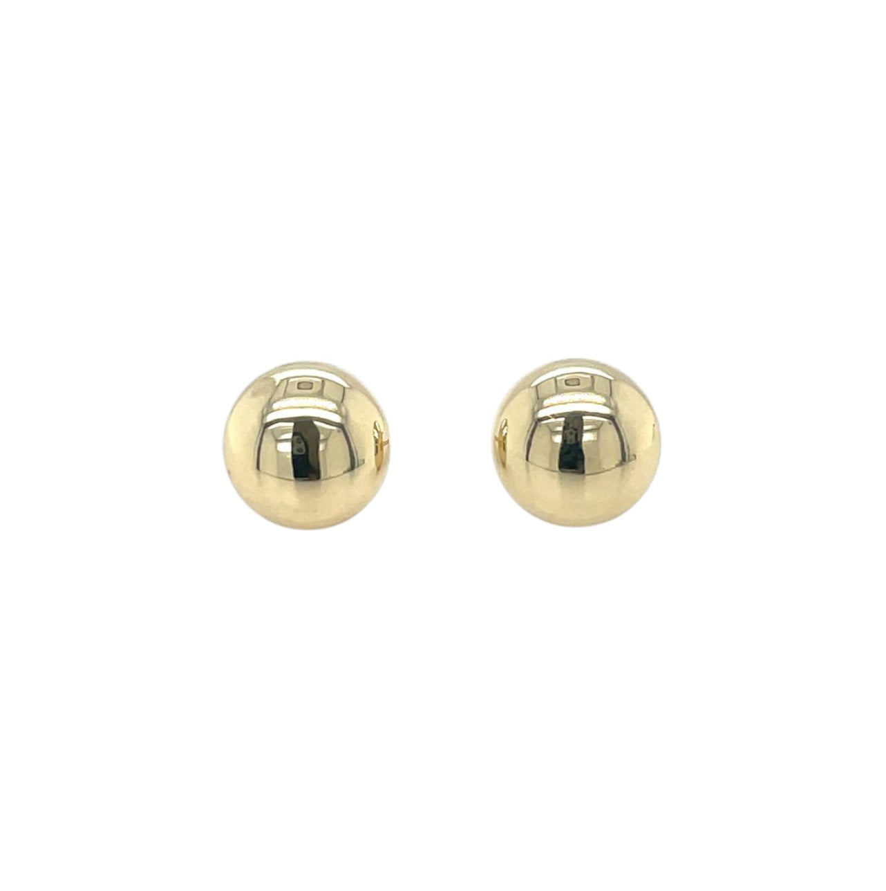 9ct Yellow Gold Button Stud Earrings