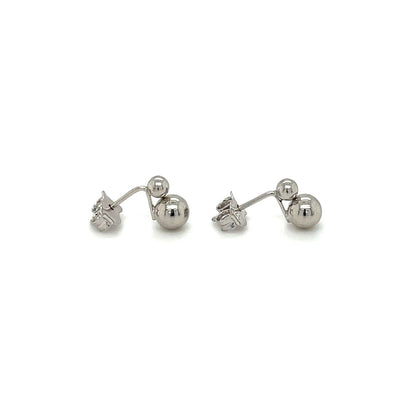 9ct White Gold Double Ball Stud Earrings