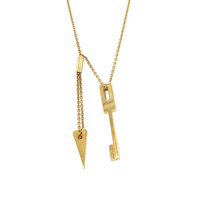 Pianegonda 18ct Yellow Gold Key & Heart Necklace (36")