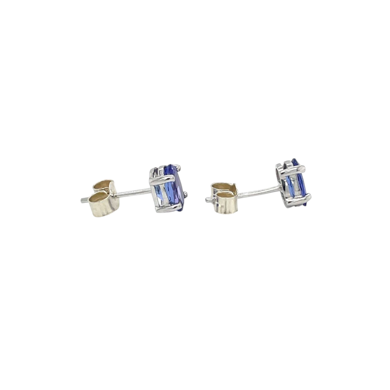 9ct White Gold Tanzanite Stud Earrings