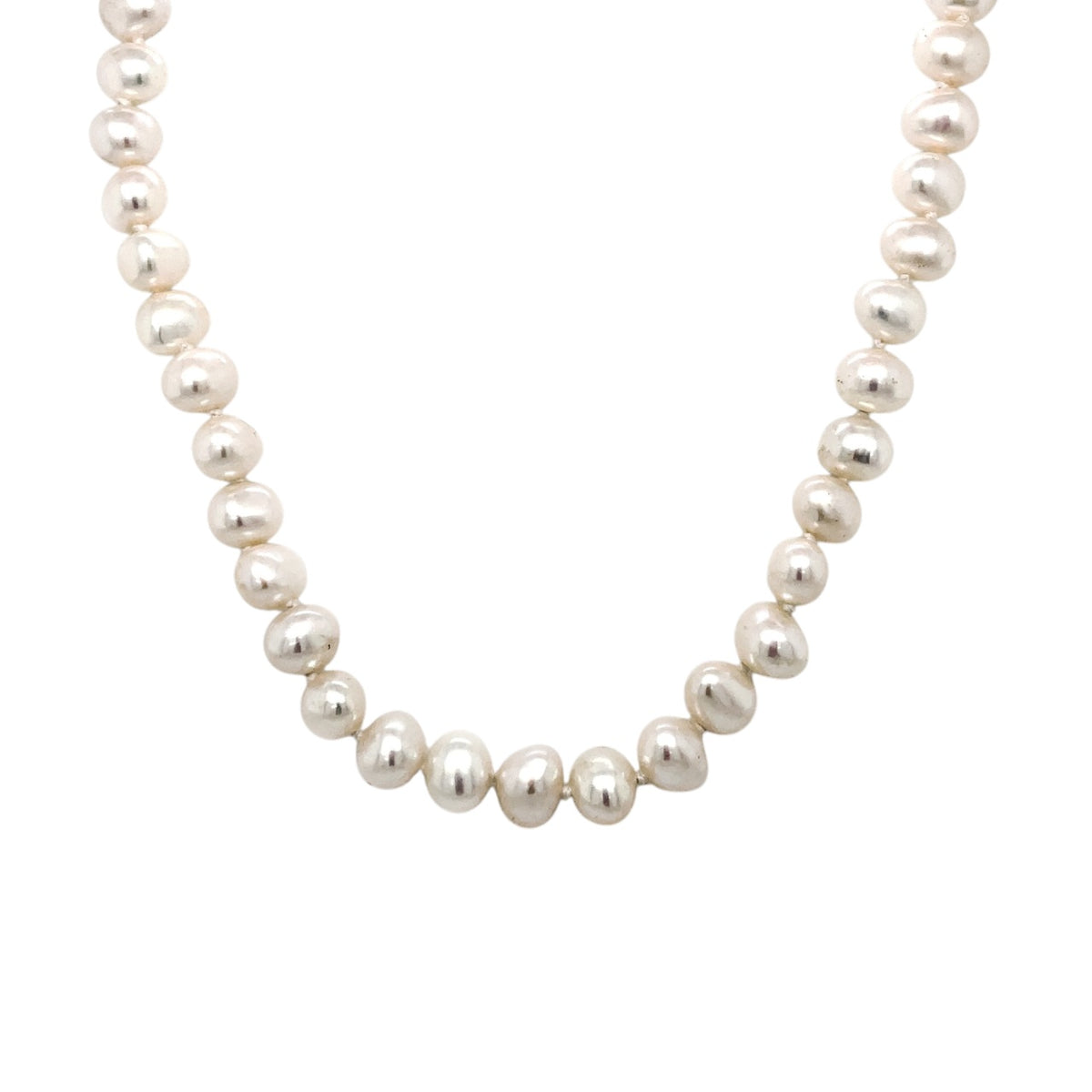 Pearl Necklace with 9ct Bow Clasp (17")