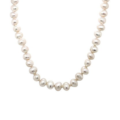 Pearl Necklace with 9ct Bow Clasp (17")