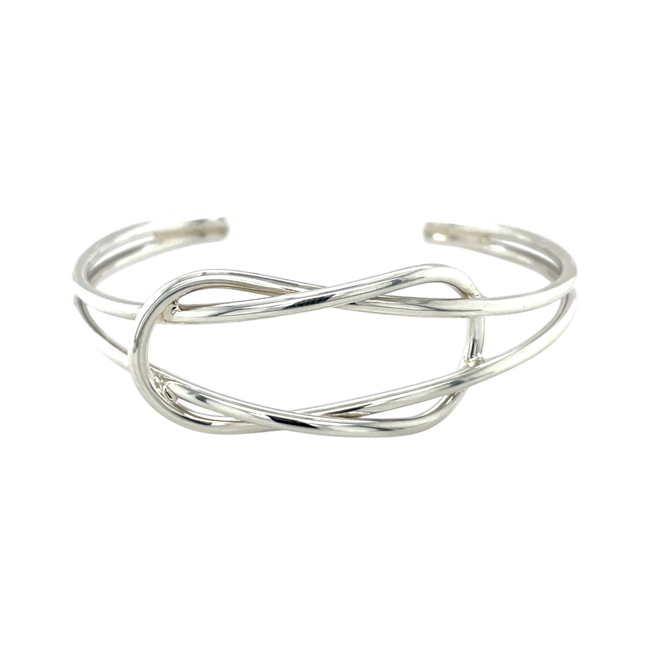 Silver Reef Knot Torque Bangle