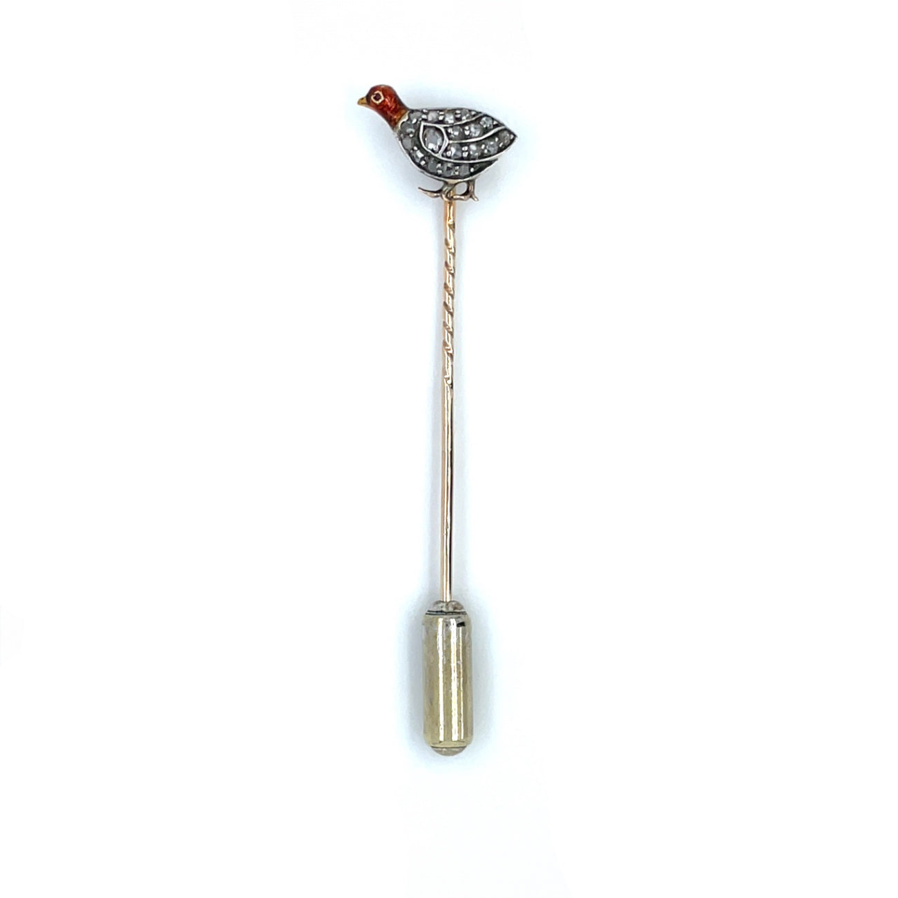 18ct Yellow Gold & Silver Red Grouse Lapel Pin