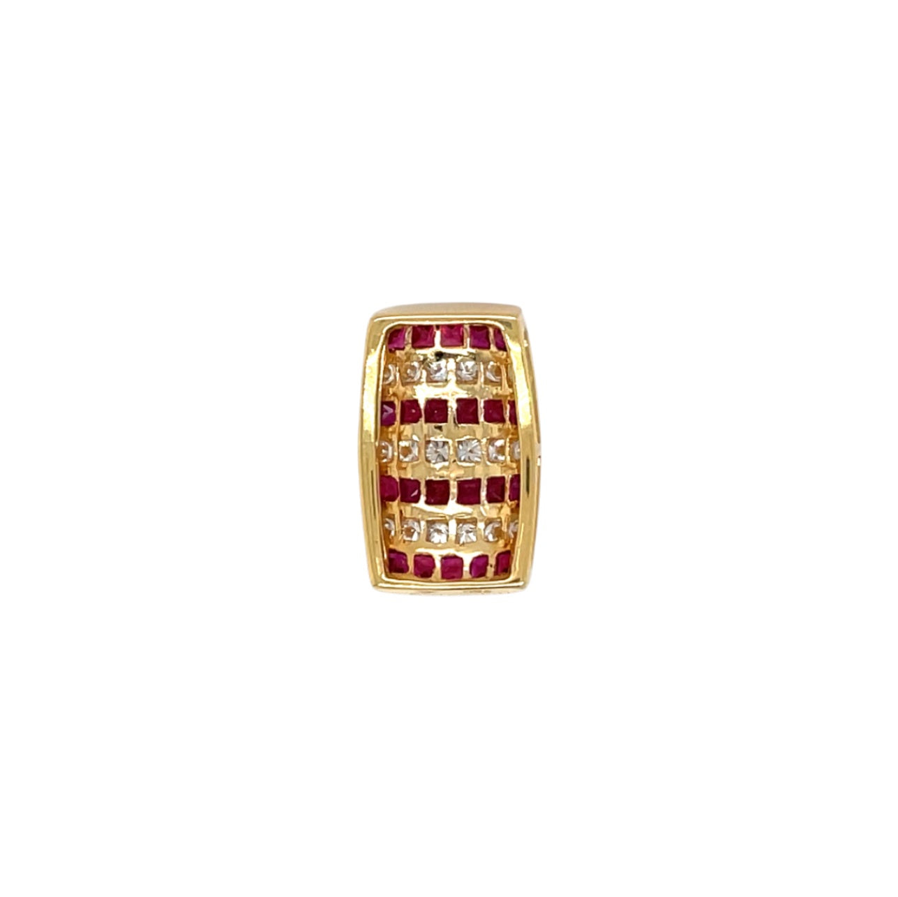 18ct Yellow Gold Ruby & Diamond Pendant & Chain (18")