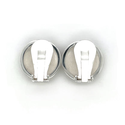 Silver Domed Clip On Earrings