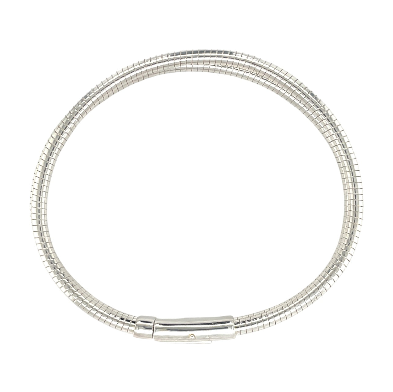 Silver Double Snake Omega Chain Bracelet