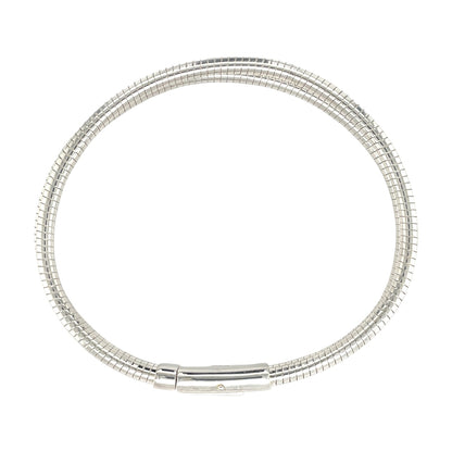 Silver Double Snake Omega Chain Bracelet