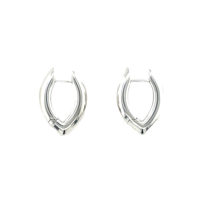 Silver V-Shaped Huggie Hoop Earrings