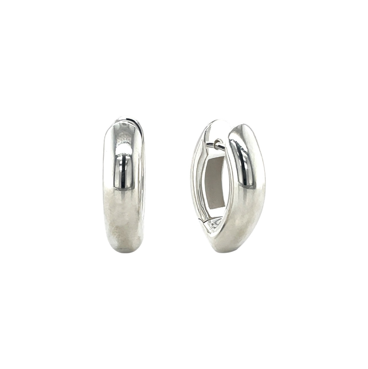 Silver V-Shaped Huggie Hoop Earrings