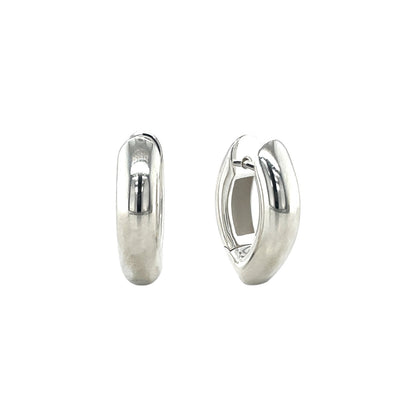 Silver V-Shaped Huggie Hoop Earrings