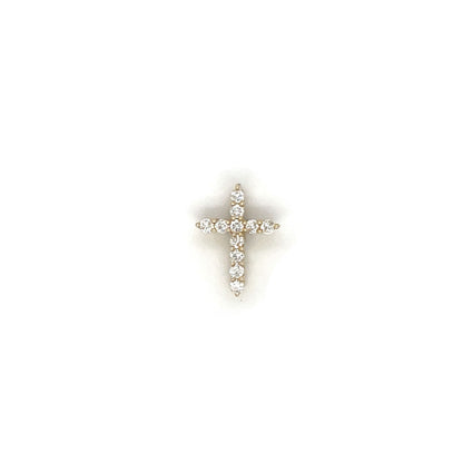 9ct Yellow Gold Diamond Cross Pendant & Chain