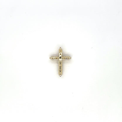 9ct Yellow Gold Diamond Cross Pendant & Chain
