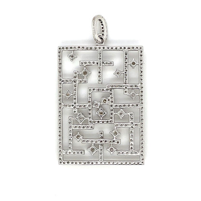 18ct White Gold Diamond "maze" Pendant
