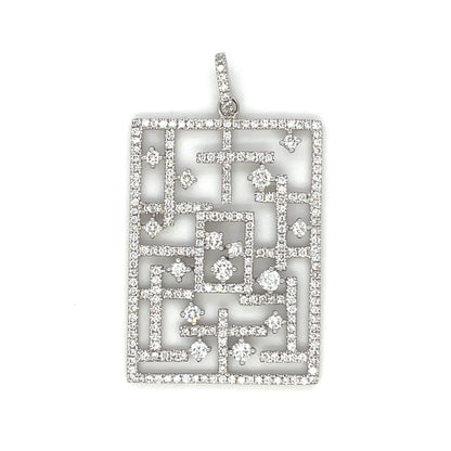 18ct White Gold Diamond "maze" Pendant