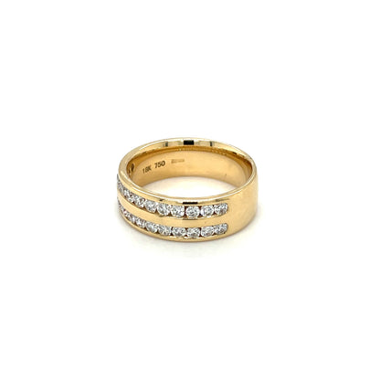 18ct Yellow Gold Two-Row Diamond Eternity Ring