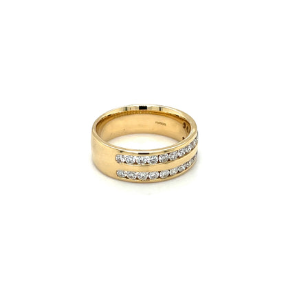 18ct Yellow Gold Two-Row Diamond Eternity Ring