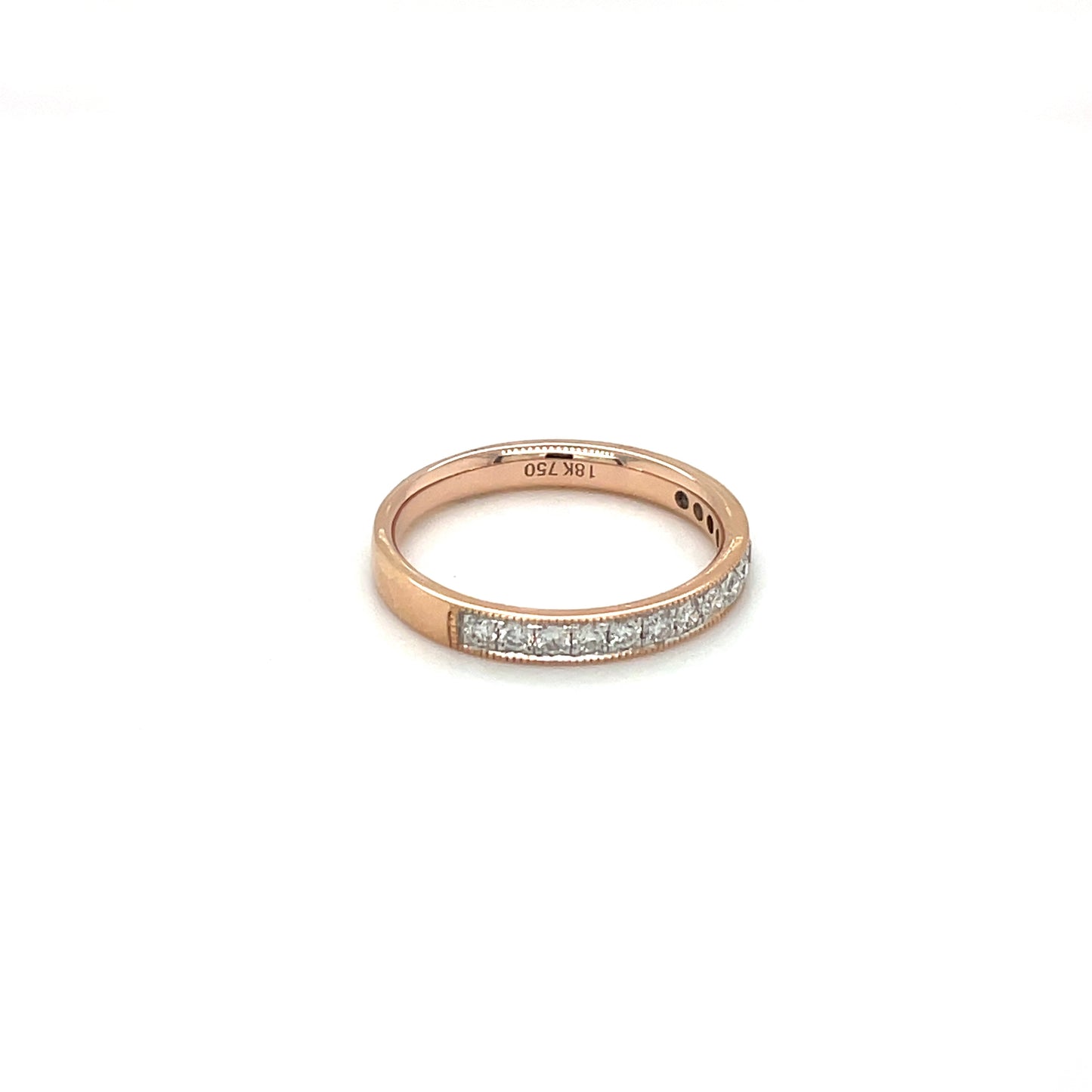 18ct Rose Gold Half-Set Diamond Eternity Ring