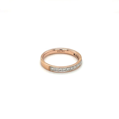 18ct Rose Gold Half-Set Diamond Eternity Ring