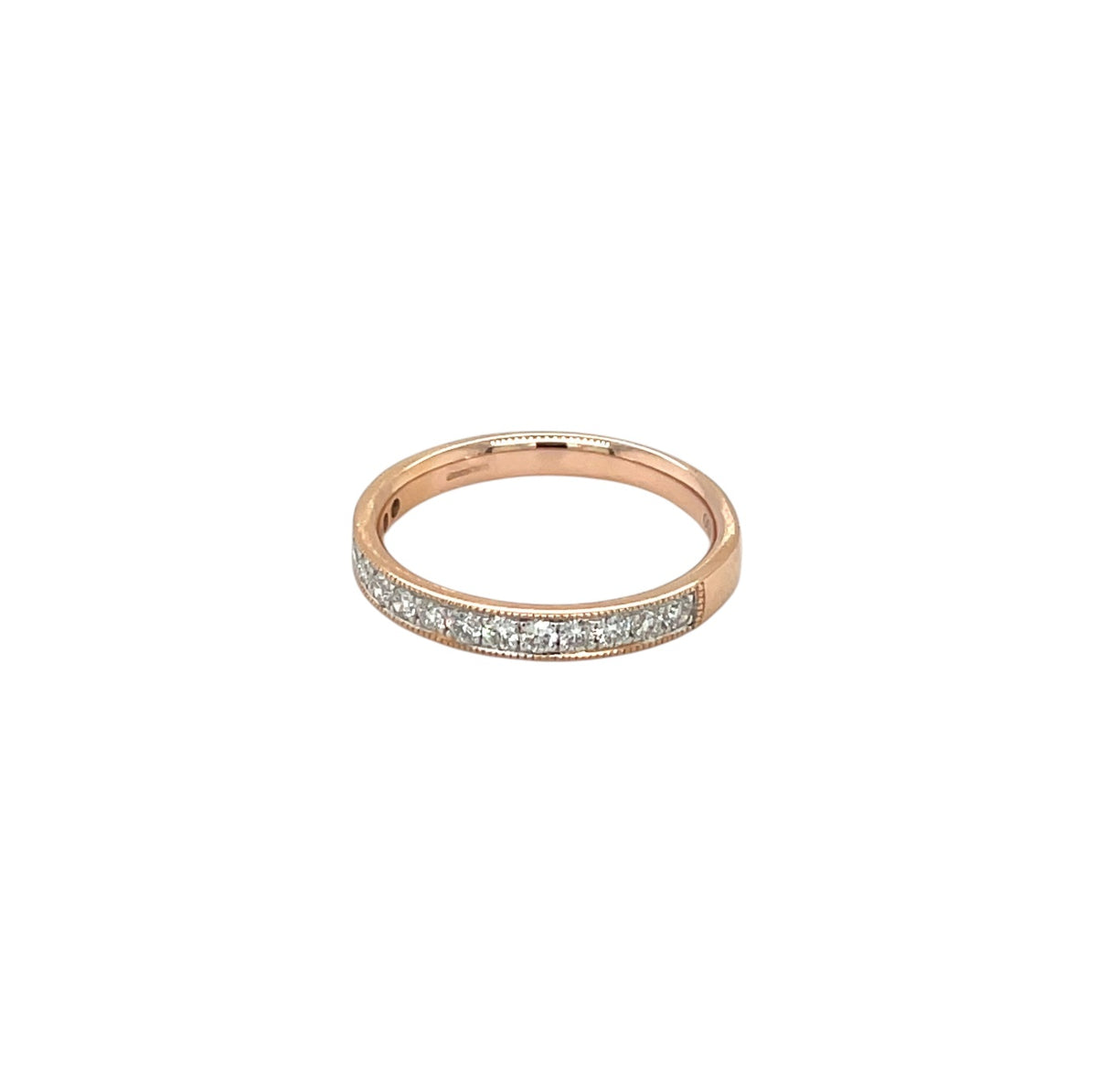 18ct Rose Gold Diamond Half-Set Eternity Ring (L)