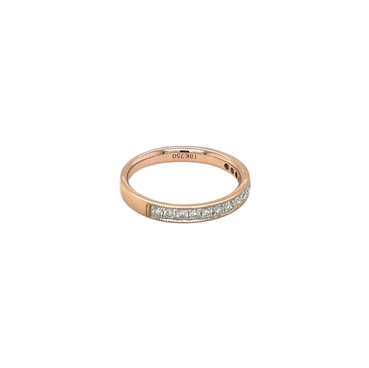 18ct Rose Gold Diamond Half-Set Eternity Ring (L)