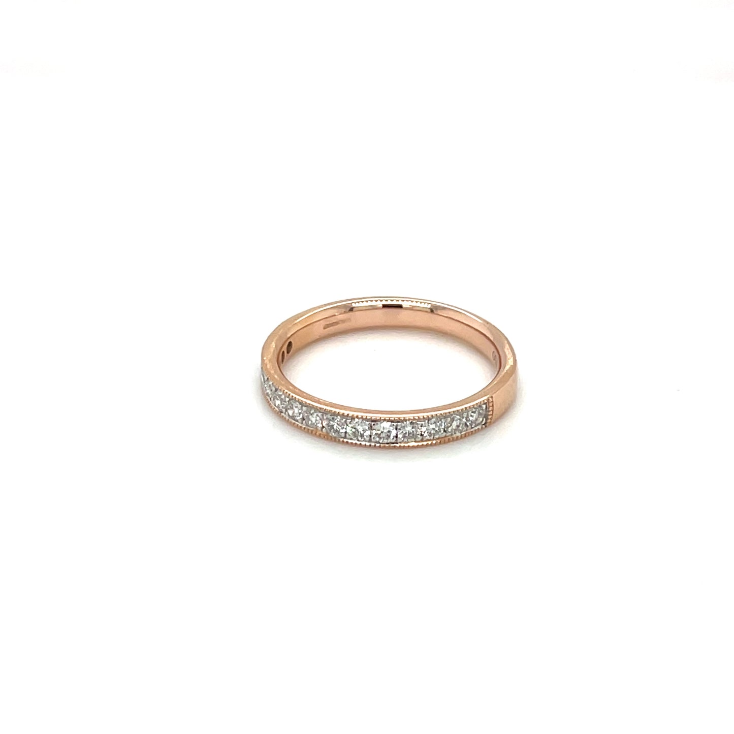 18ct Rose Gold Half-Set Diamond Eternity Ring