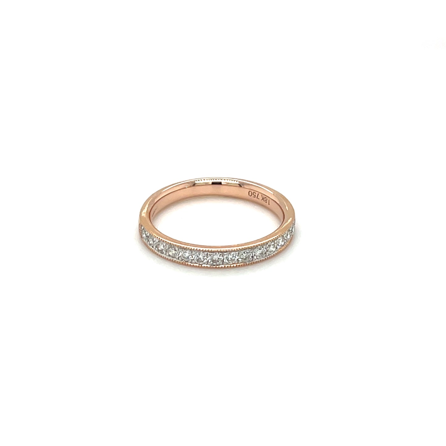 18ct Rose Gold Half-Set Diamond Eternity Ring