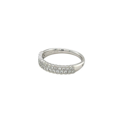 Platinum Double Row Diamond Half-Set Eternity Ring (M)