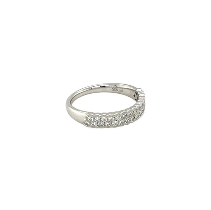 Platinum Double Row Diamond Half-Set Eternity Ring (M)