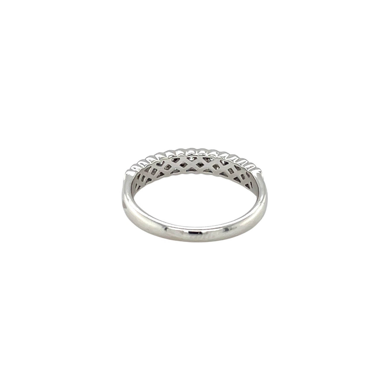 Platinum Double Row Diamond Half-Set Eternity Ring (M)