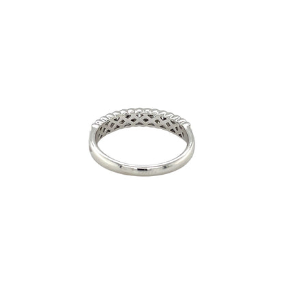 Platinum Double Row Diamond Half-Set Eternity Ring (M)