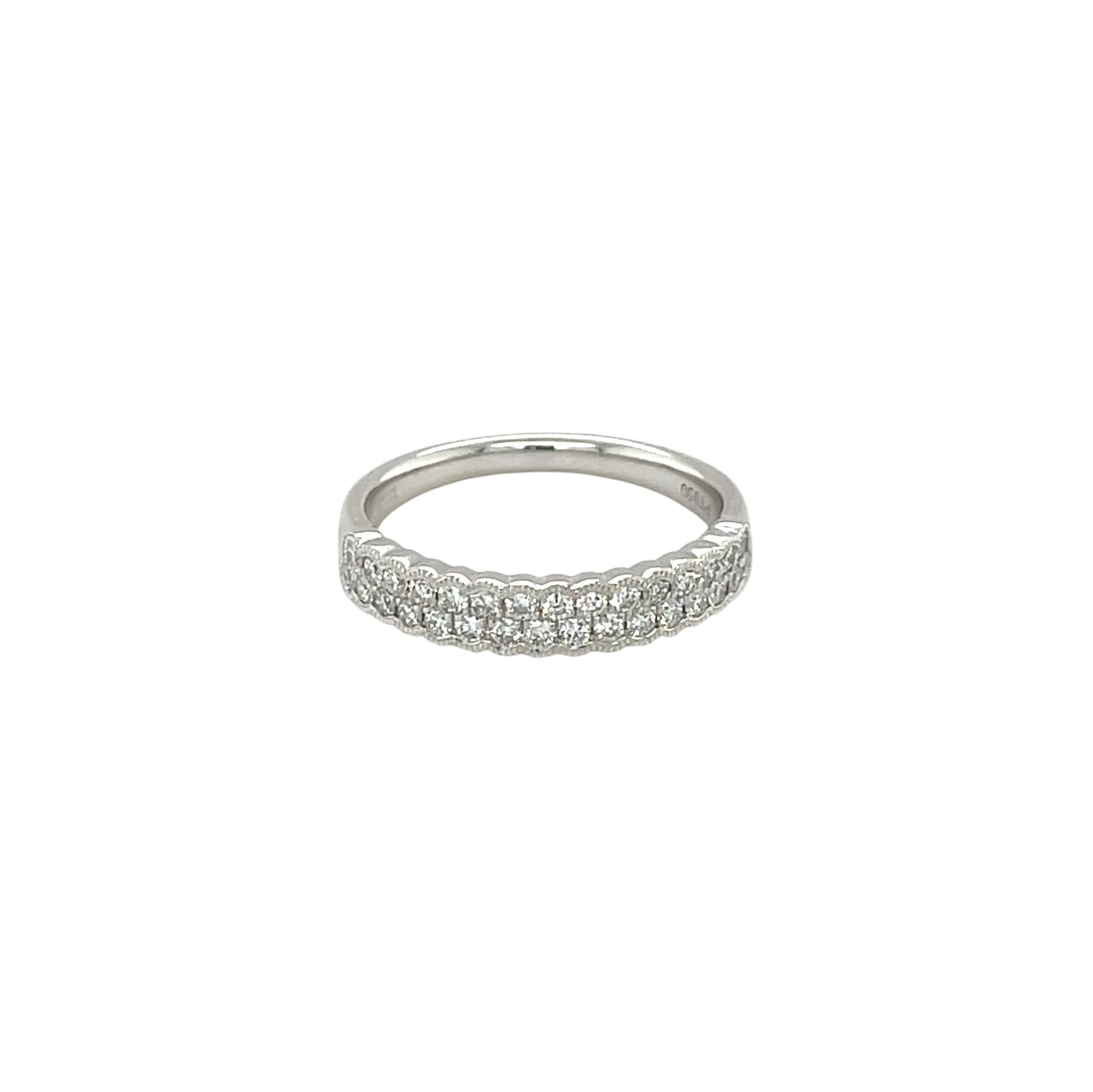 Platinum Double Row Diamond Half-Set Eternity Ring (M)